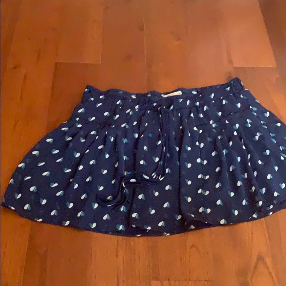 Navy blue heart patterned skirt